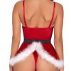 Womens Christmas Lingerie Red Santa Babydolls Chemises Set